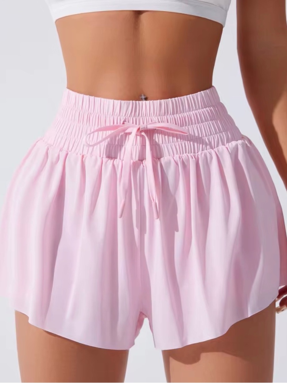 💥3/$15💥 SHEIN Dusty Rose Smocked Waist Athletic Lounge Shorts